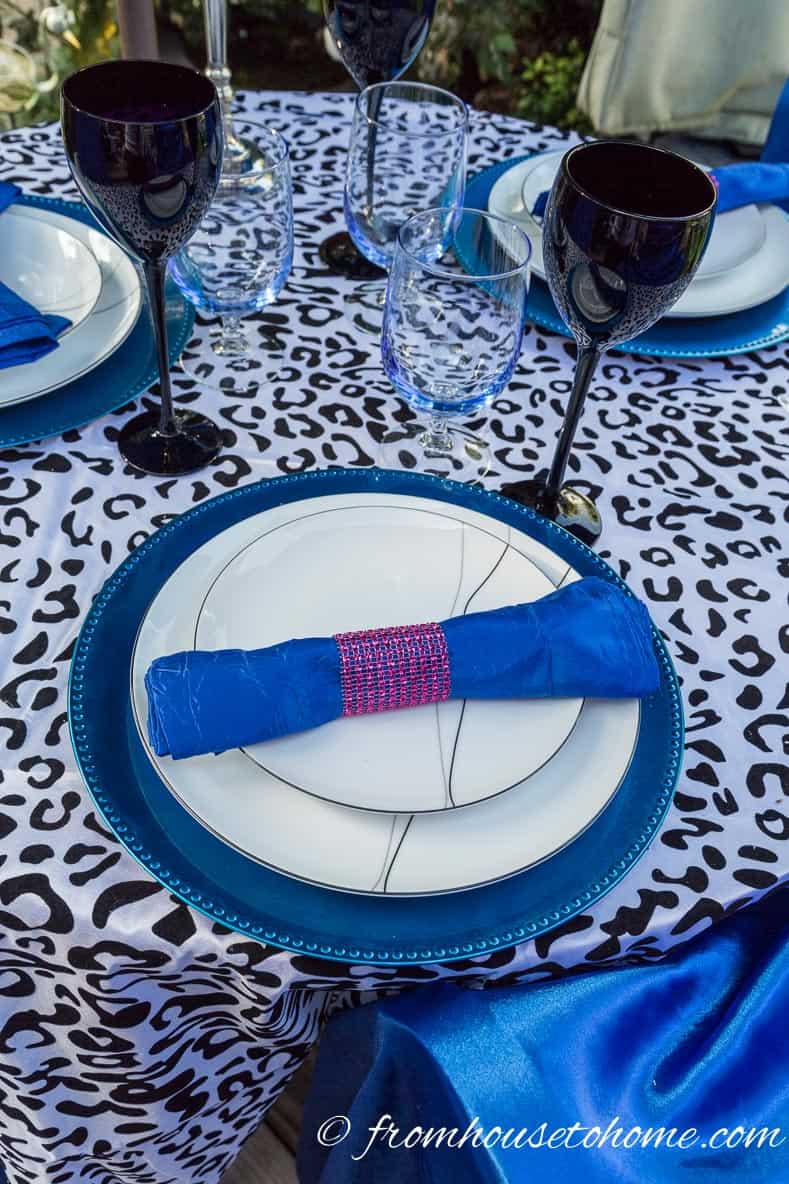 The blue table setting | Mad Hatter Tea Party Ideas