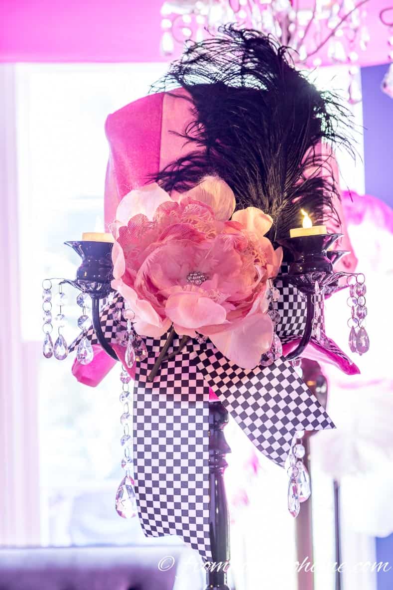 Pink Centerpiece Hat #2 | Mad Hatter Tea Party Ideas
