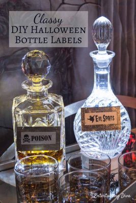 Classy DIY Halloween Bottle Labels