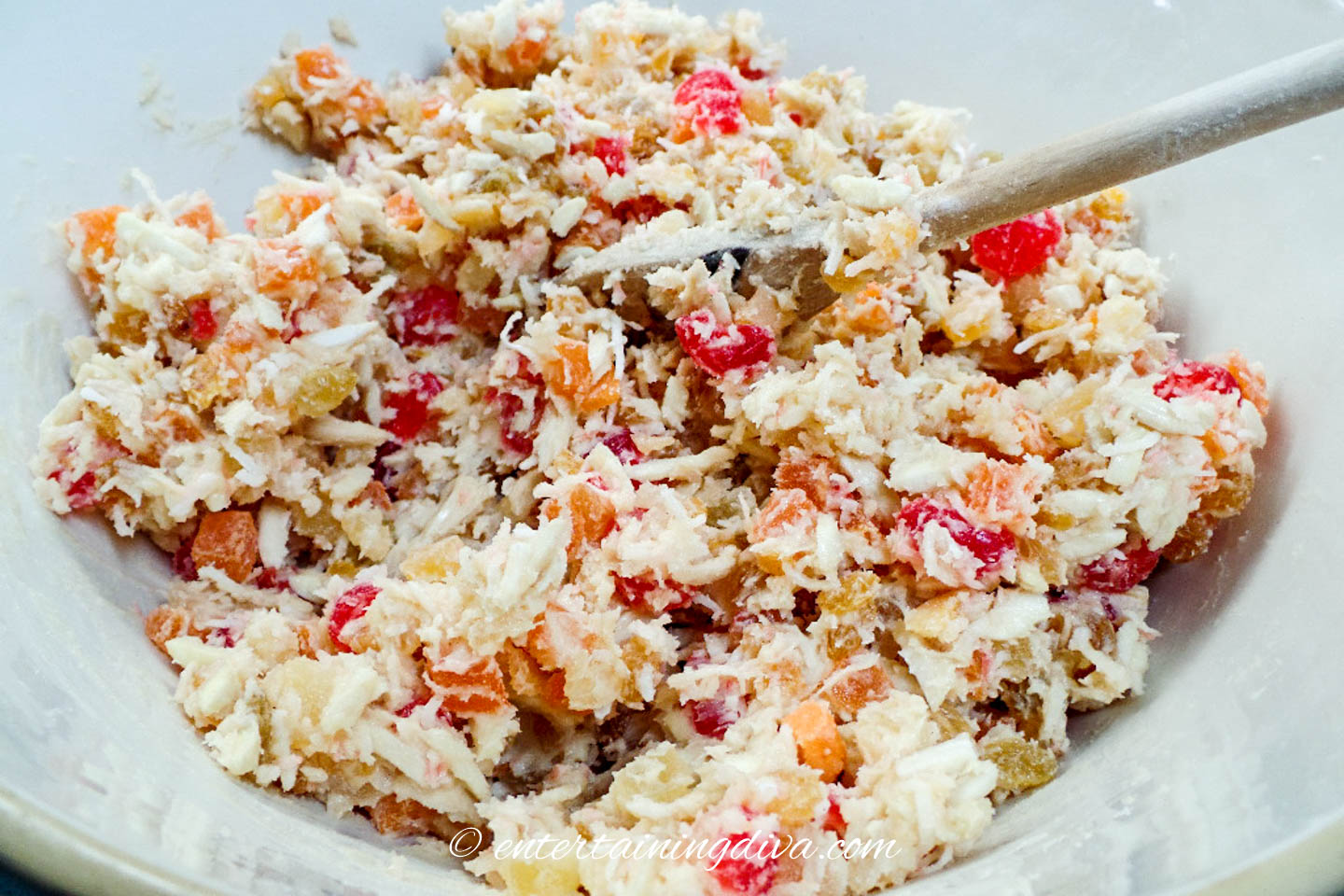 Christmas fruit cake batter