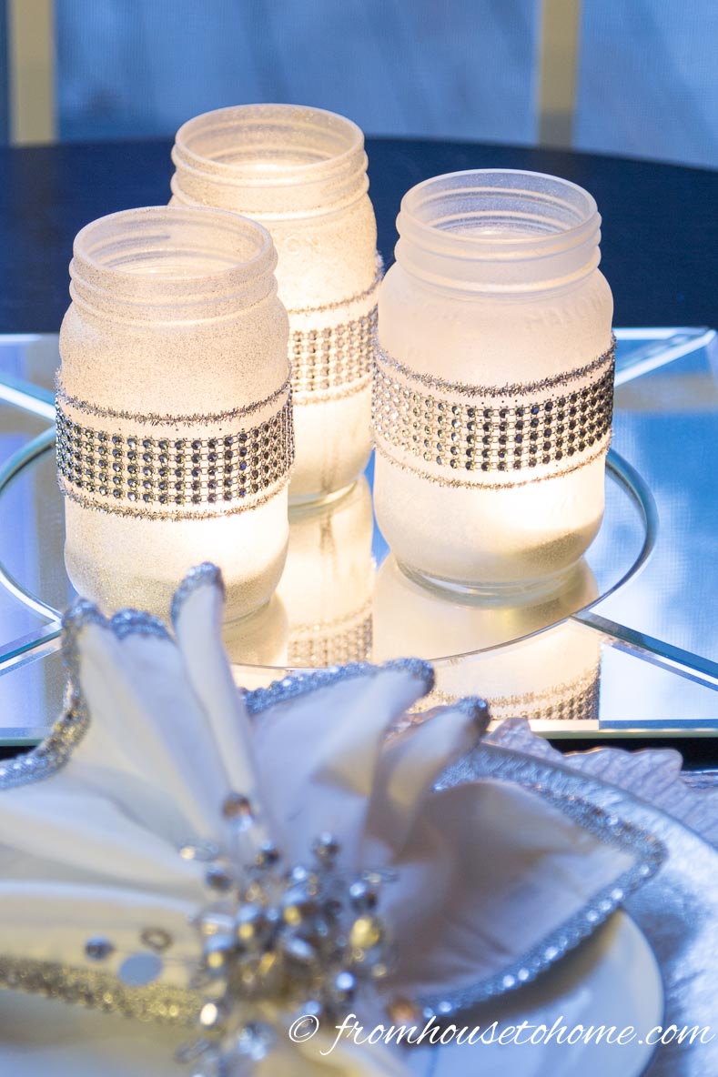Easy DIY frosted glass candle holder