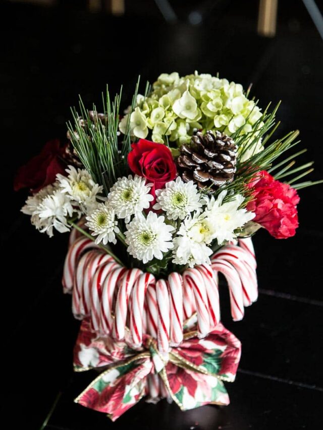 How to Make An Easy Candy Cane Christmas Centerpiece Story