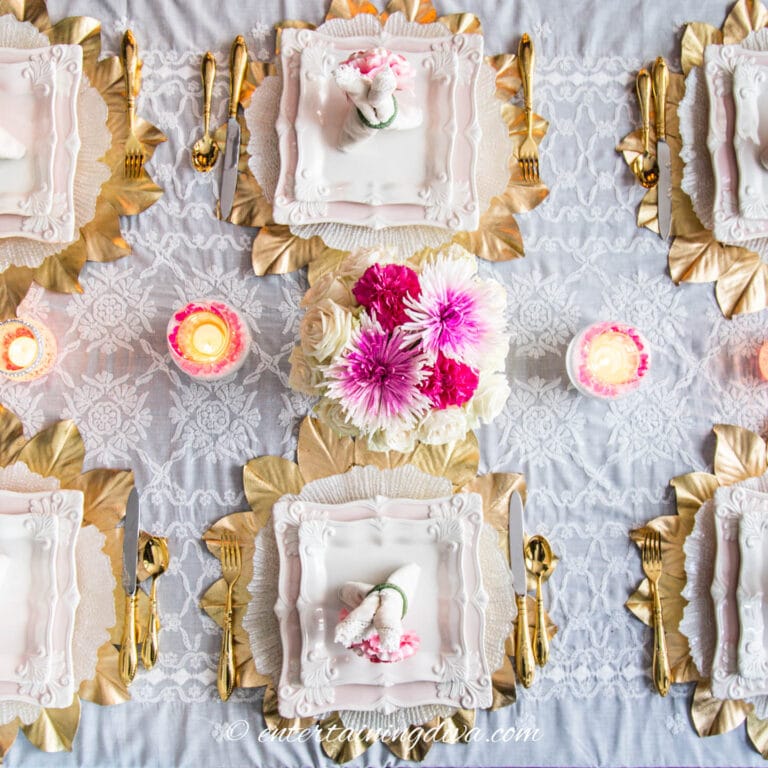 Glam Pink And Gold Easter Tablescape