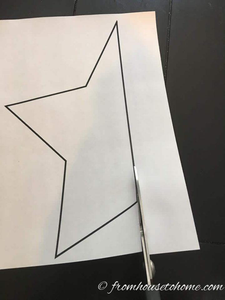 Star pattern being cut from paper