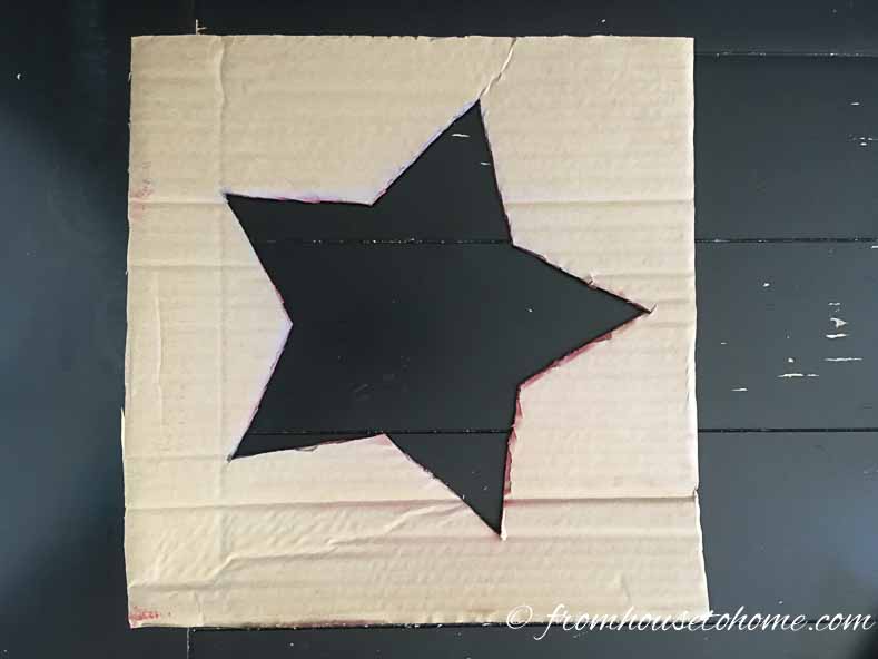 Star template made out of cardboard
