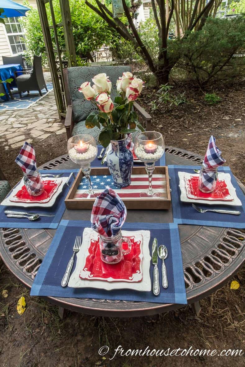 Easy 4th of July table decorations