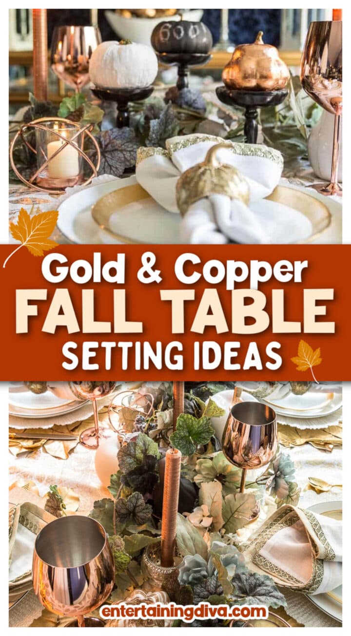 gold and copper fall tablescape