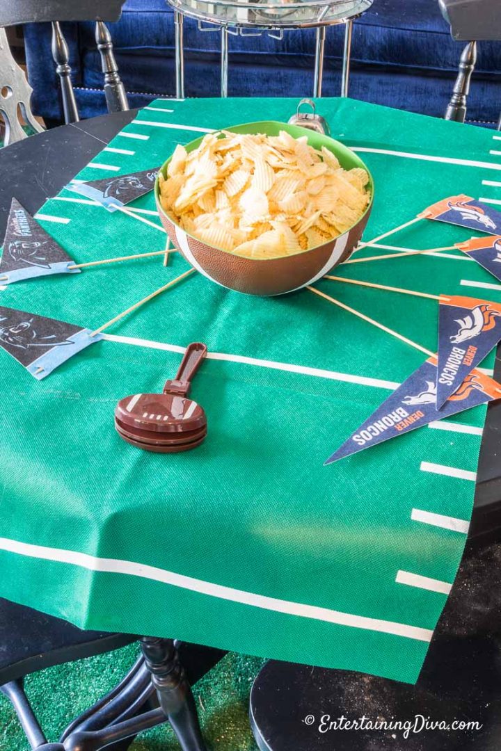 super bowl party table runners