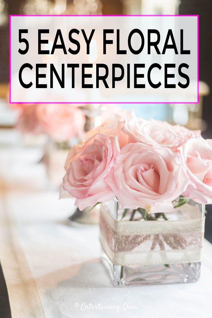 5 simple but elegant pink flower centerpieces