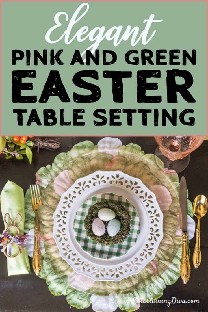 easter tablescape pink and green