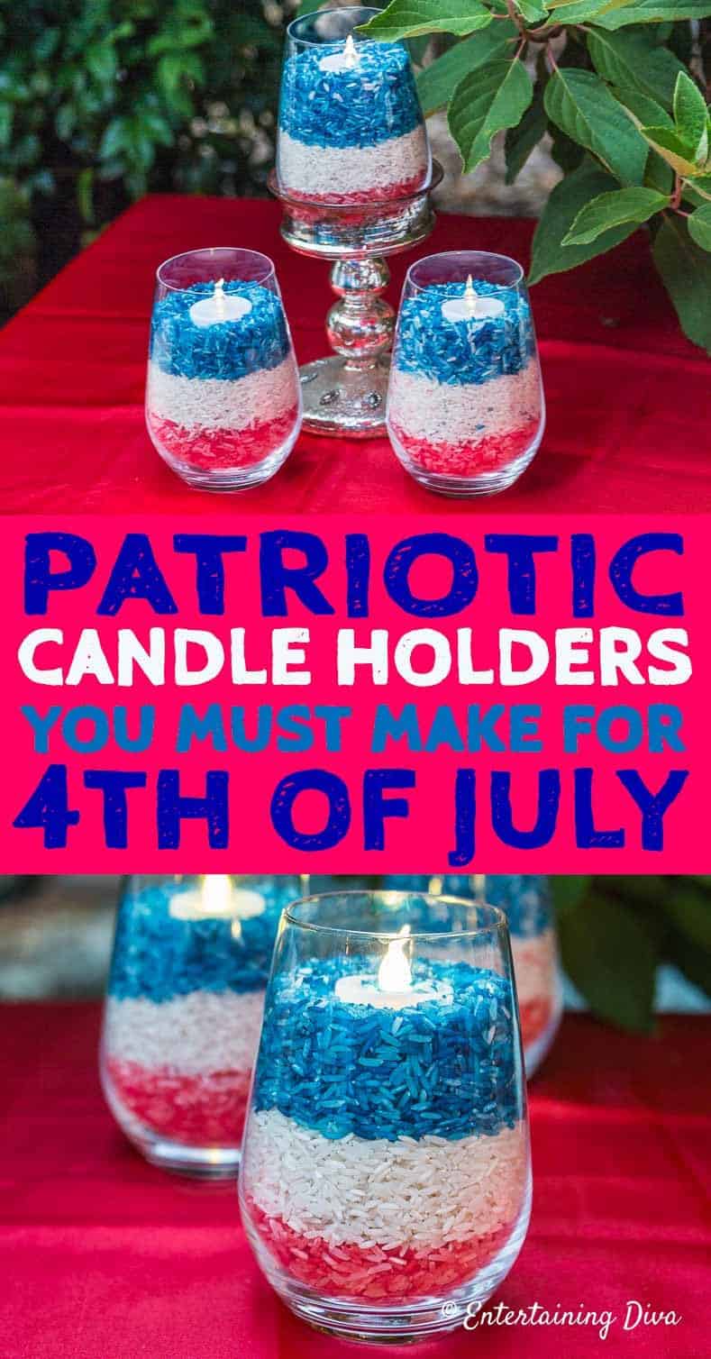 red white and blue candleholders