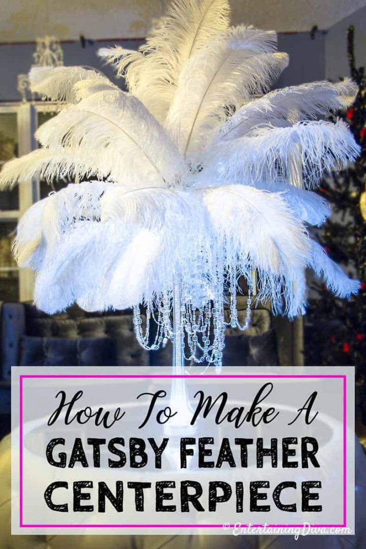 diy gatsby feather centerpiece