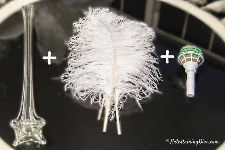 ostrich feather vases