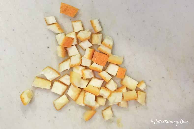 diced orange peel