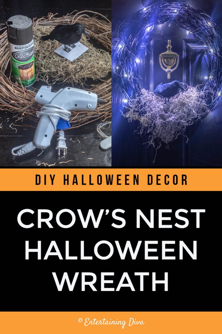 DIY Halloween Decor: Crow's Nest Halloween Wreath