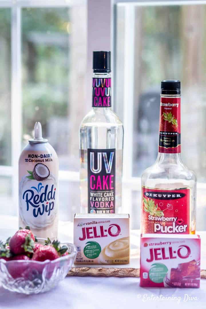 strawberry shortcake jello shots ingredients