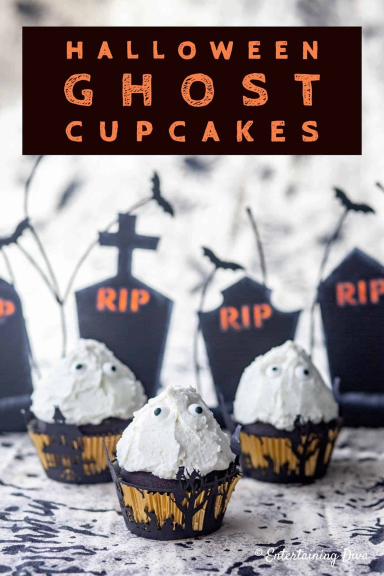 Easy Halloween Ghost Cupcakes