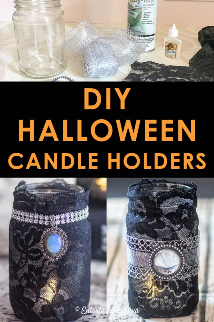 DIY Halloween candle holders