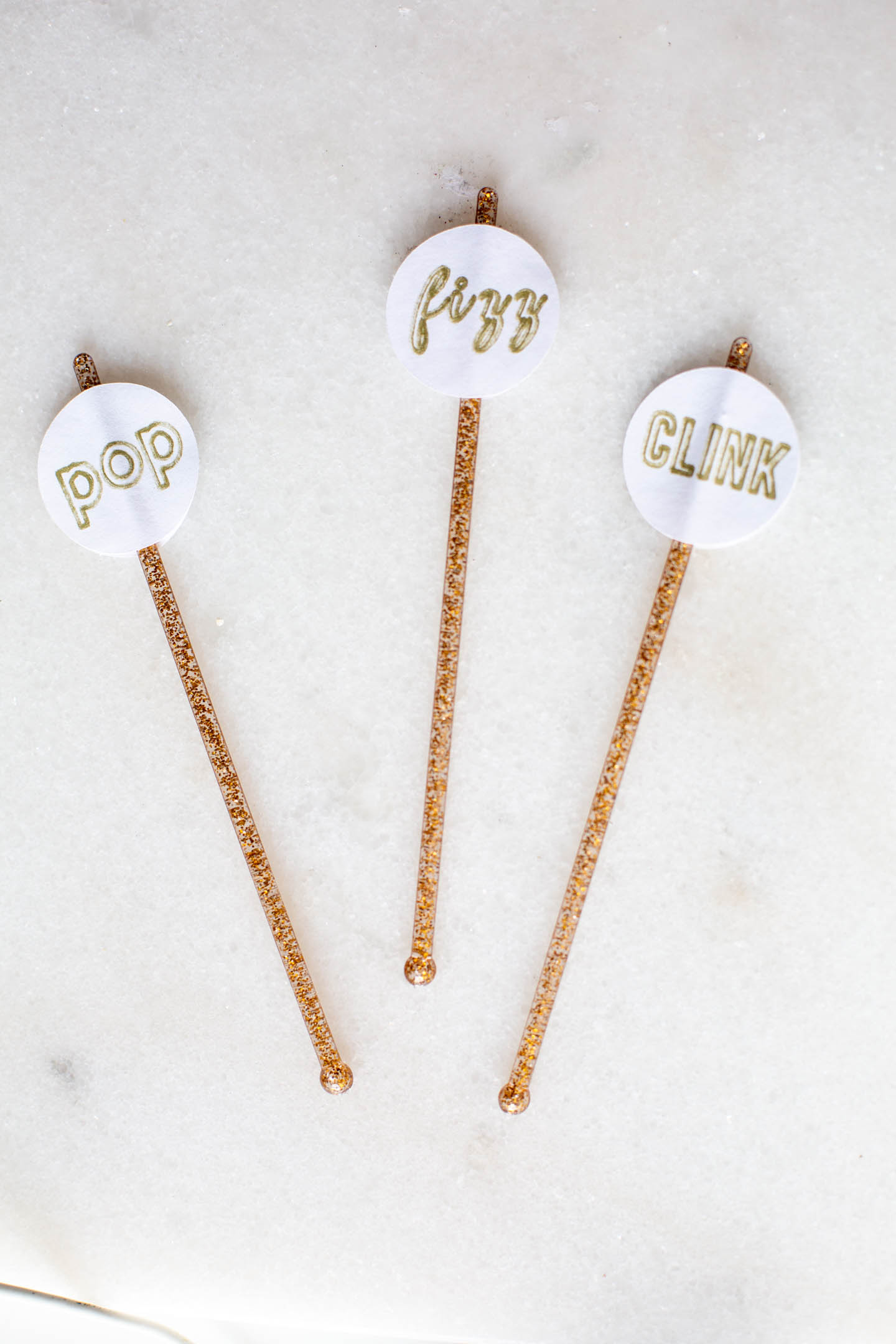 DIY Pop, Fizz, Clink stir sticks