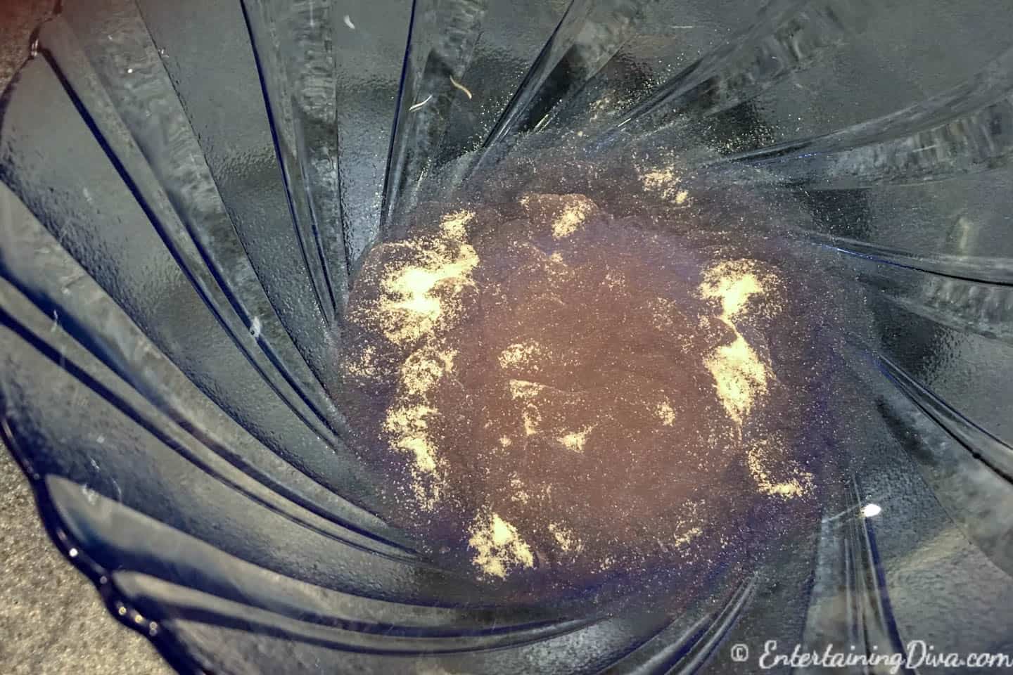 Gelatin blooming in a bowl for pink champagne jelly shots recipe