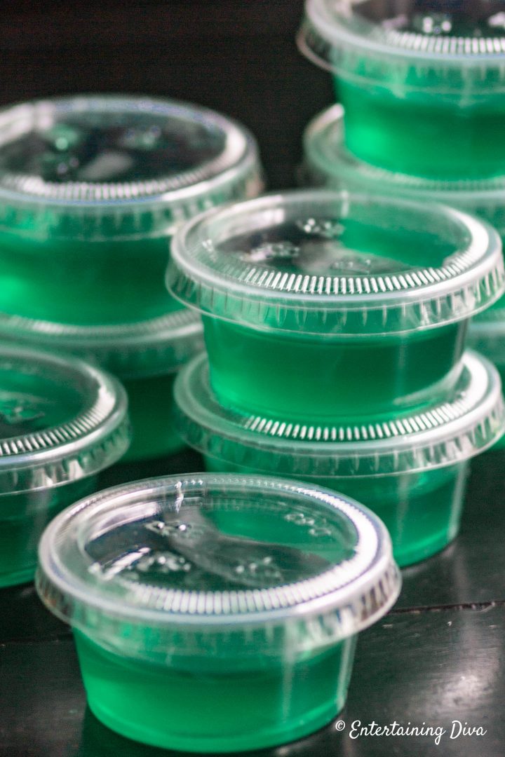Blue Curacao and Tequila Jello Shots