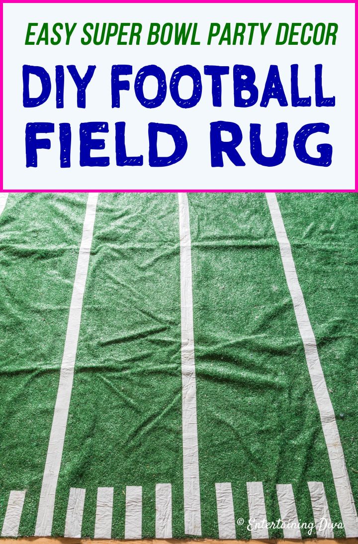 Easy Football Party Decor Diy, Football Field Rug