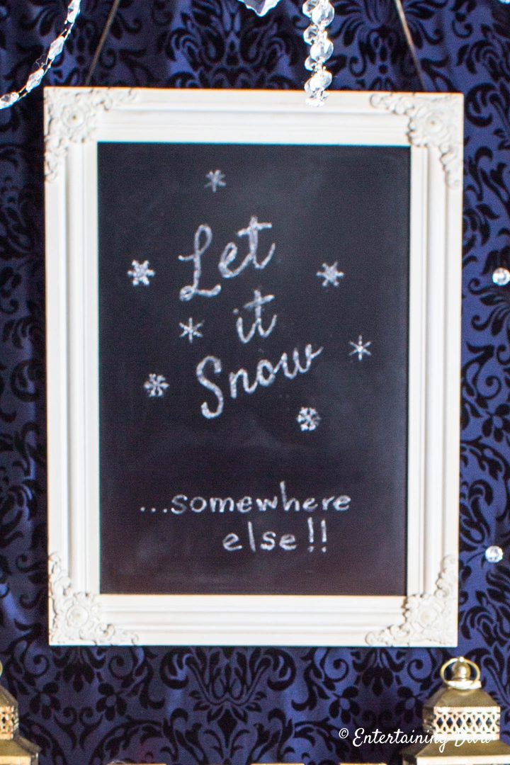Let it snow chalkboard sign