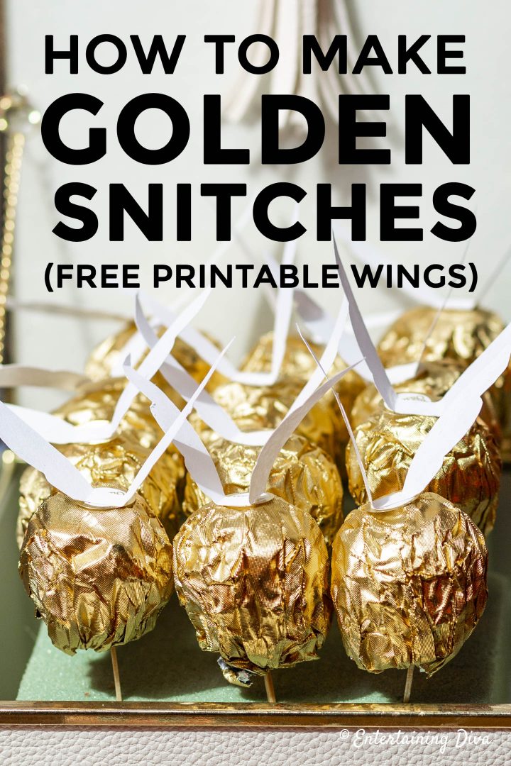 How to make DIY golden snitches (with free printable wings)