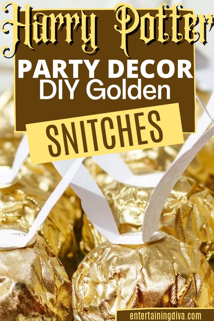Harry Potter party decor: DIY golden snitches