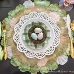 pink and green easter tablescape