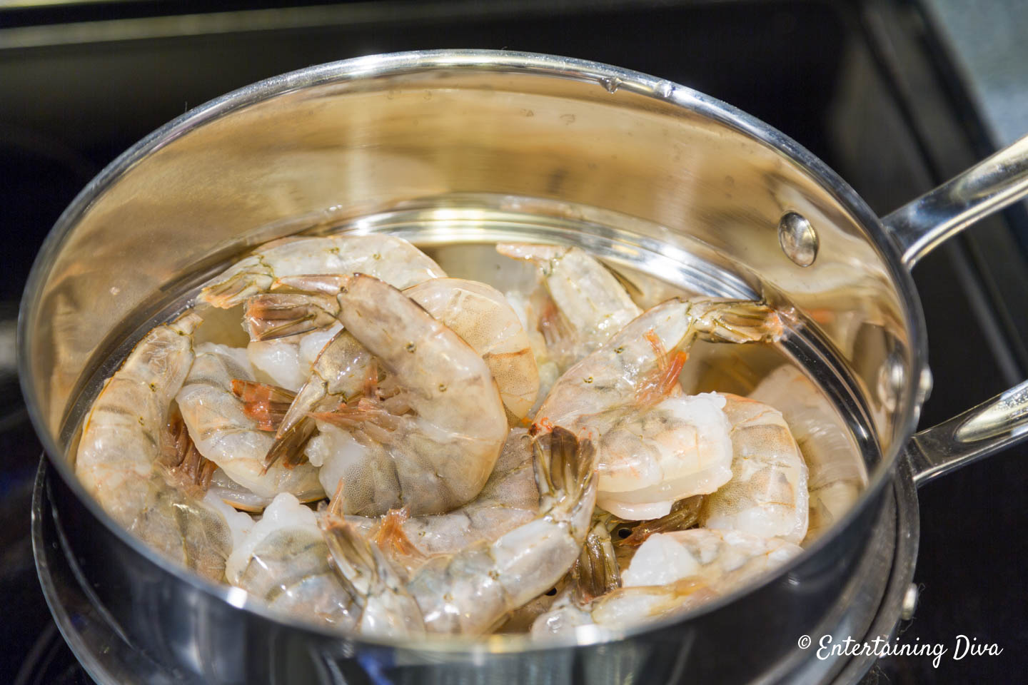 Shrimp in a steamer