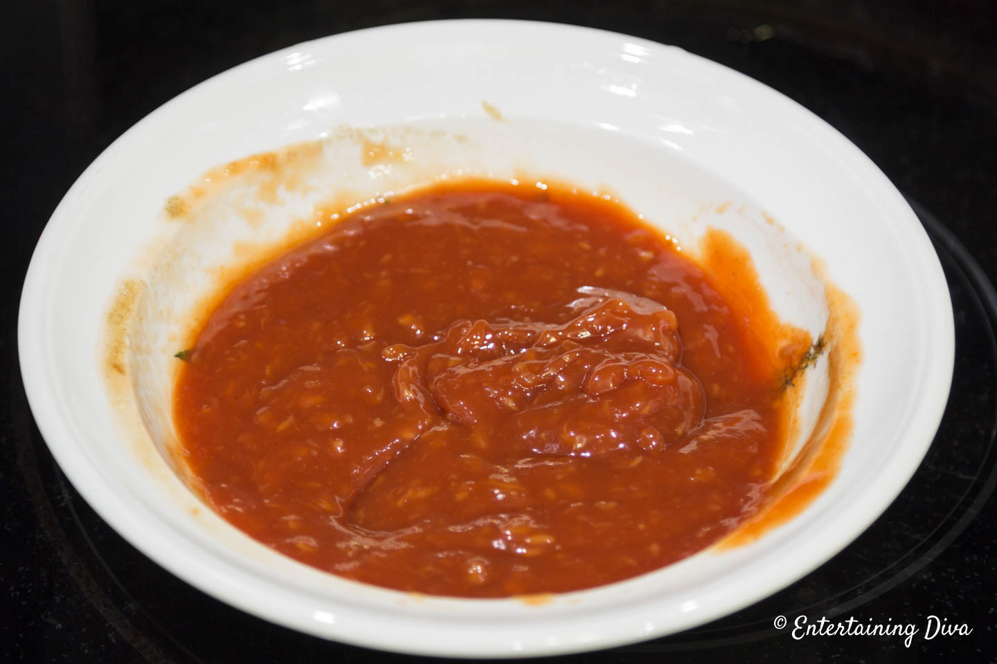 Shrimp cocktail sauce in a bowl