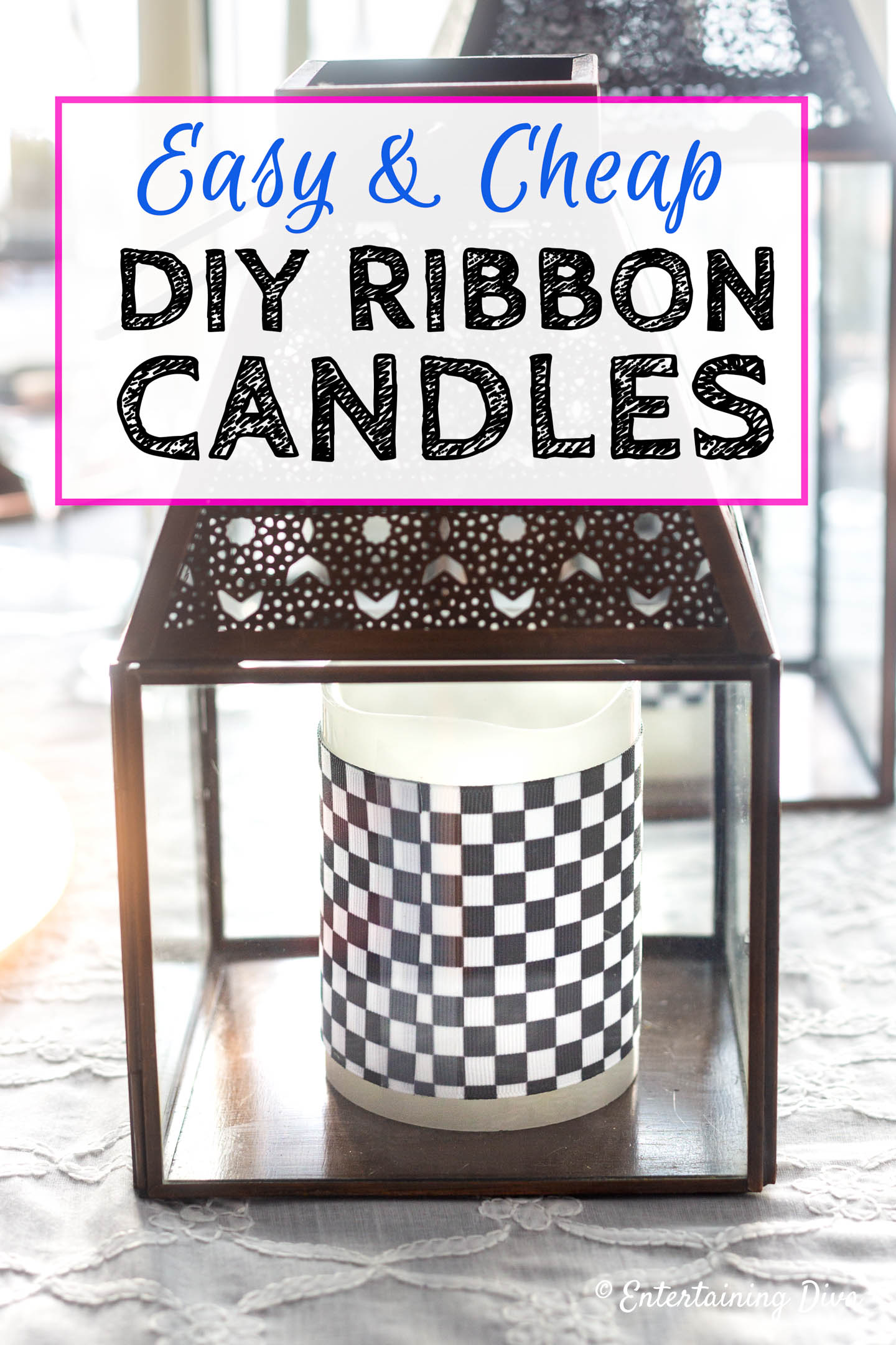 How to decorate pillar candles with ribbon
