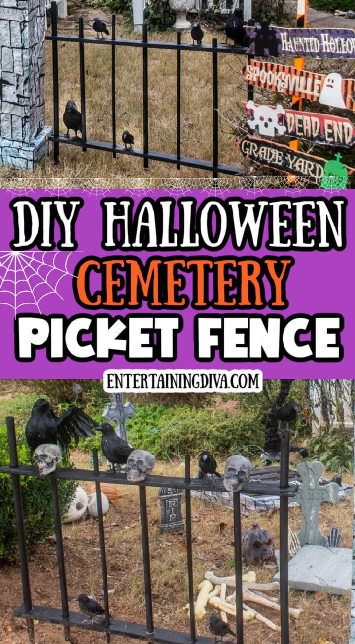 DIY Halloween cemetery picket fence