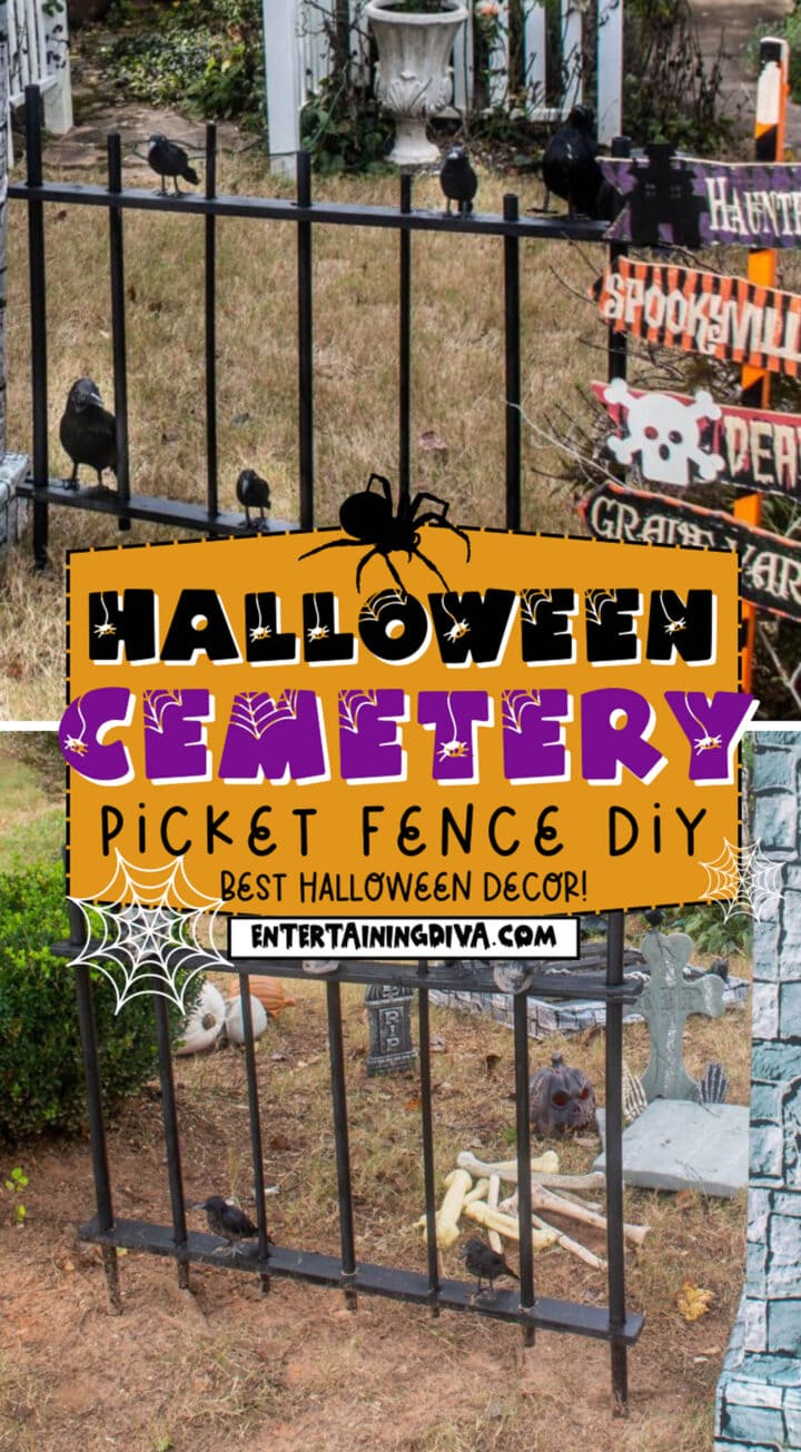 Halloween cemetery fence DIY