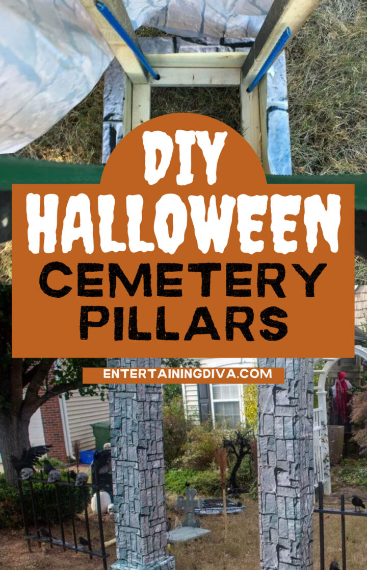 diy halloween cemetery pillars