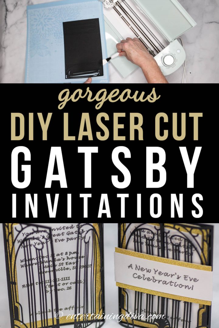 Gorgeous DIY laser cut Gatsby party invitations