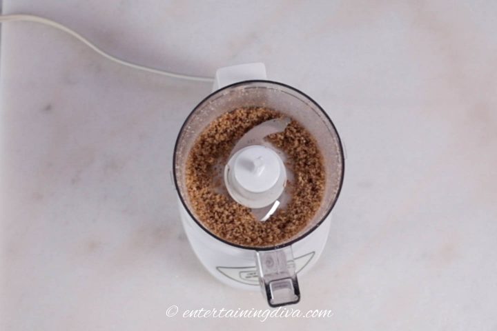 Ground nuts in a mini food processor