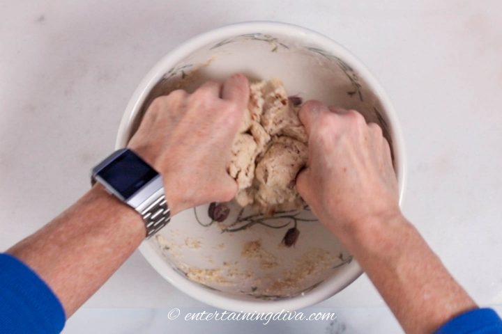 Forming a ball from the dough