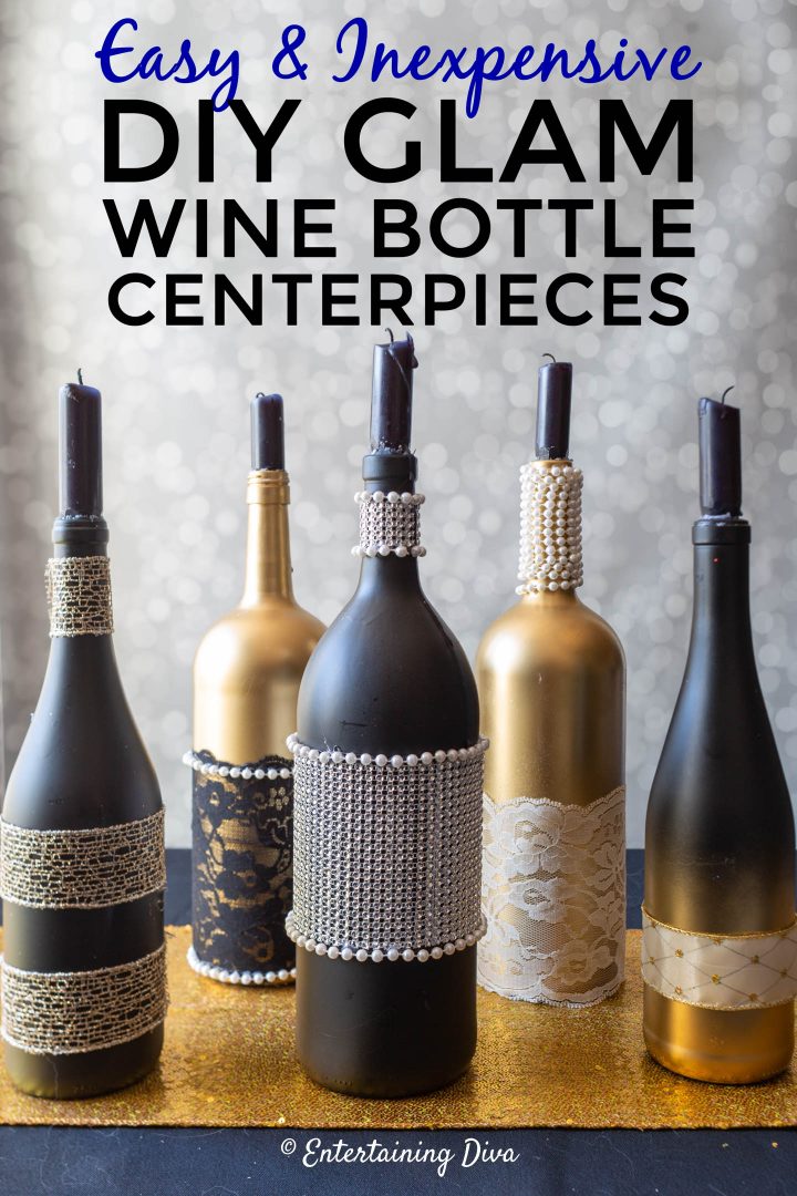 DIY wine bottle centerpieces