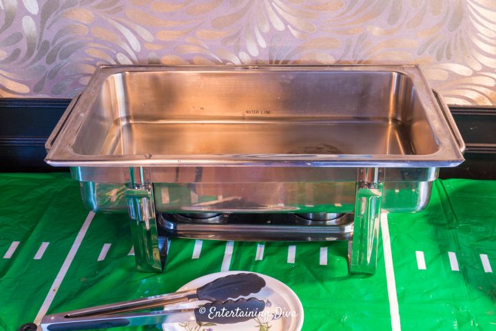 Chafing dish filled with water on the buffet