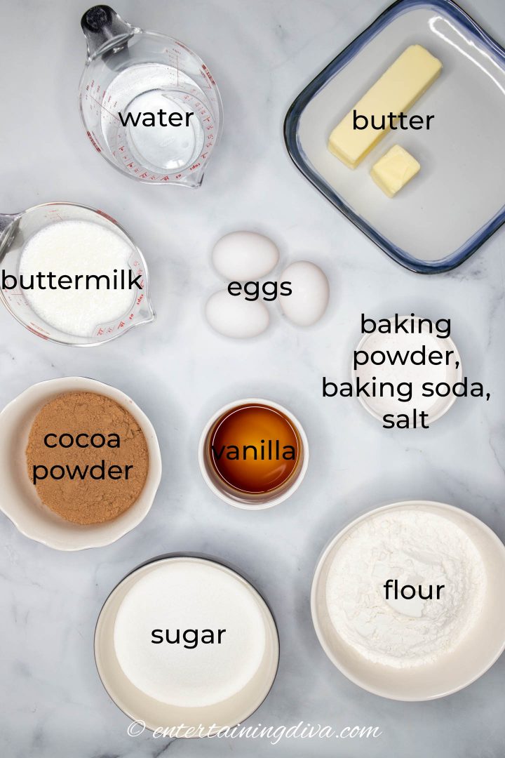 Chocolate cupcakes recipe ingredients