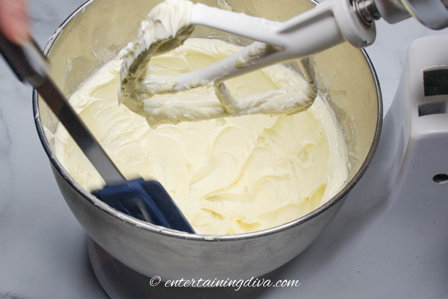 Creamed butter and sugar in a mixing bowl