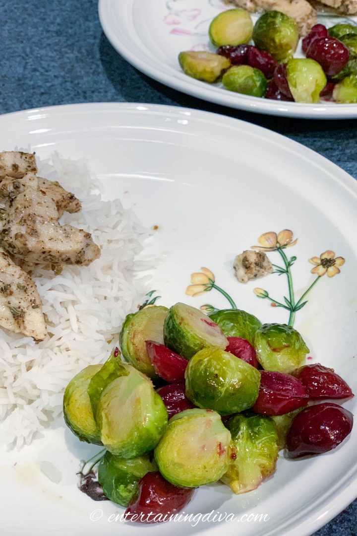 roasted brussel sprouts with cherries (a unique brussel sprouts recipe)
