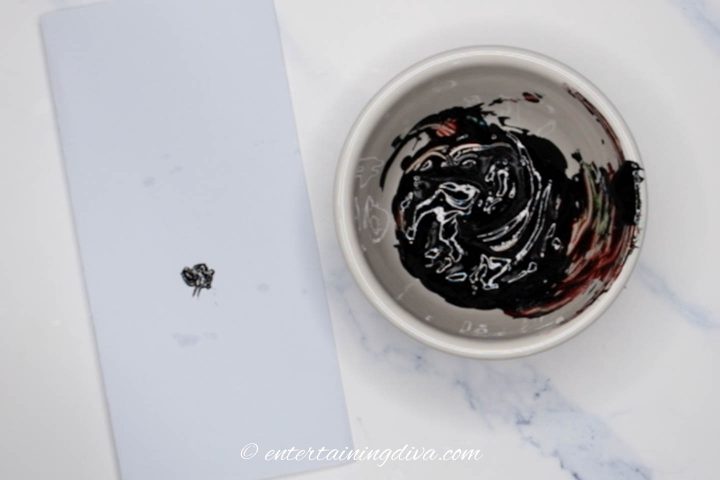 black food coloring made from blue, green and red food coloring