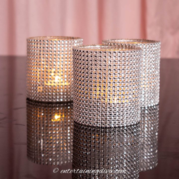short ZGallerie-inspired DIY glam candle holders