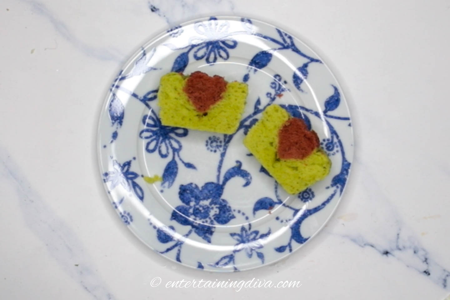 The cupcakes with the heart inside after they have been baked
