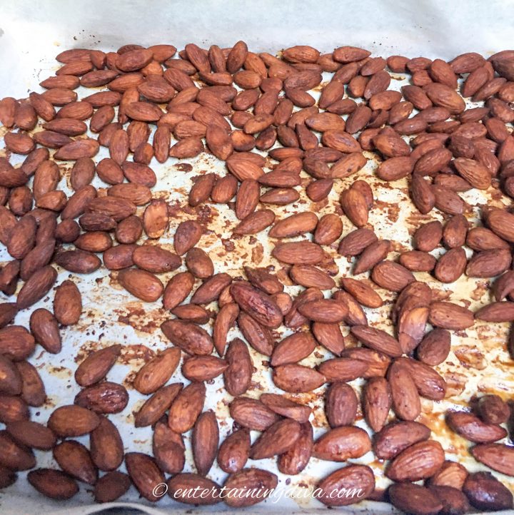 Roasted Tamari almonds after baking