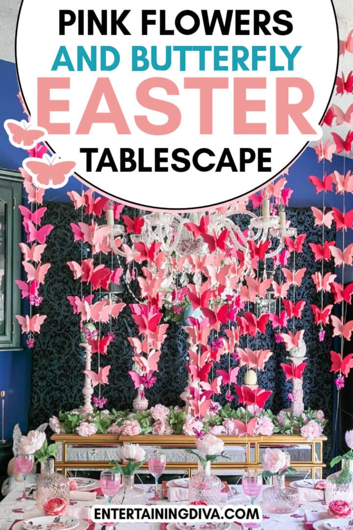 flowers and butterflies easter tablescape