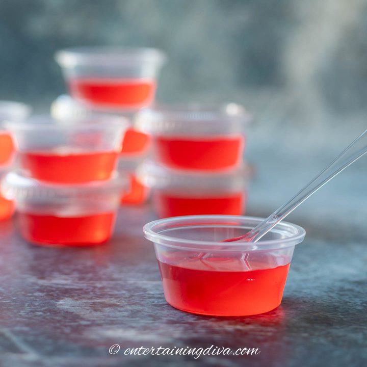 Jello shot with mini spoon